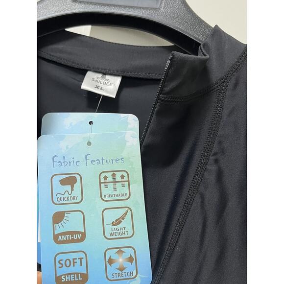 SAILBEE Womens Swim Coverup Long Sleeve Dress Size XL Black UV Protection NWT - Picture 7 of 8